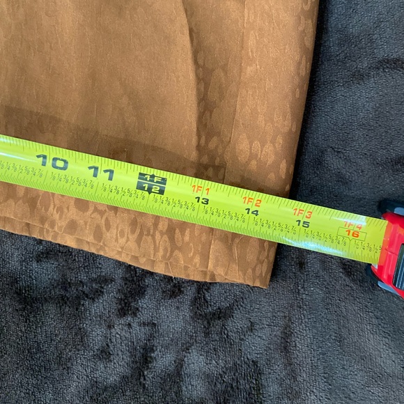 A.L.C Silk Jameson Bronze Animal Print Cropped Culotte Trouser Size 0 - Picture 7 of 13